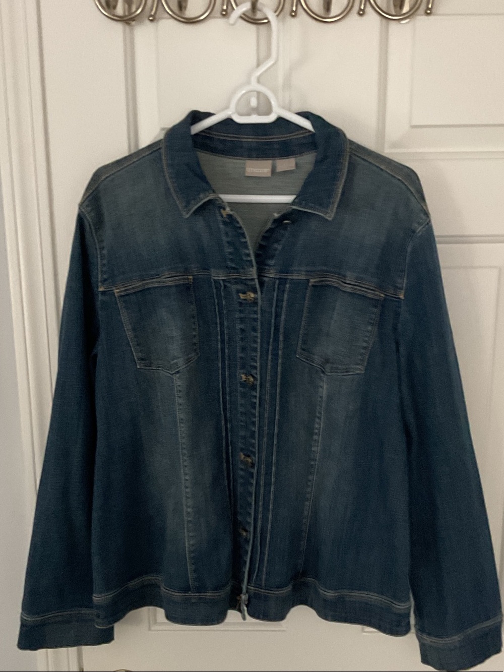 Chico's Indigo Blue Denim Jacket with Chest Pockets